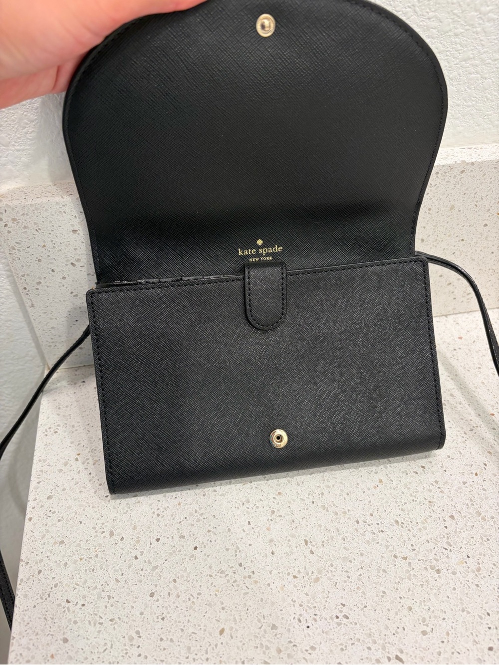 KATE SPADE Winni Jazz Things Up Black Cat Kitty Crossbody Wallet Bag Gold Chain - Picture 7 of 12